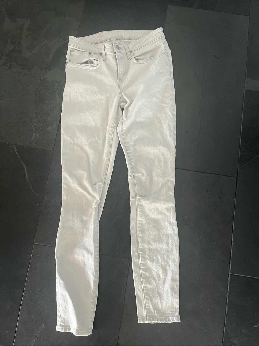 Helmut Lang Off-White slim Skinny stretch Jeans stitch at knees 26 SW-DN0283
